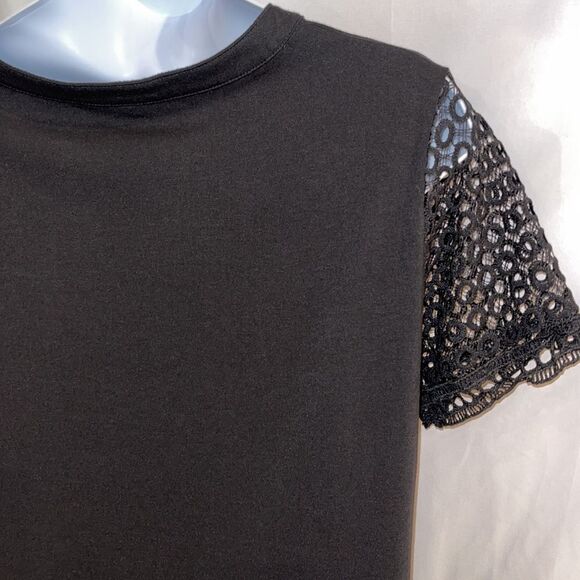 Black tunic blouse with lace sleeves Size 2XL - Picture 7 of 10